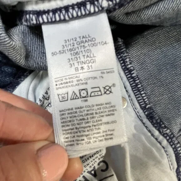 Gap Girlfriend Jeans Mid Rise Relaxed Fit Ankle Length Size 12 TALL Long - Picture 13 of 13